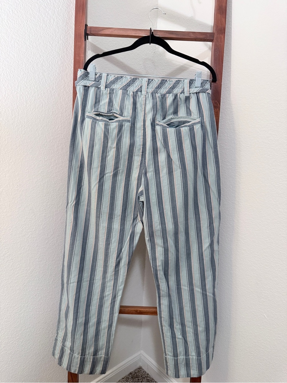 Free People Marielle Stripe Cotton Drawstring Straight Leg Pants - Picture 4 of 7
